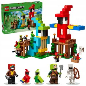 LEGO Minecraft 21282 Papugowe Domki Papugi Ptaki Dżungla Treser